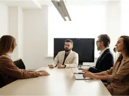 candidate and interviewees in office
