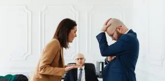 employee in office receiving bad news