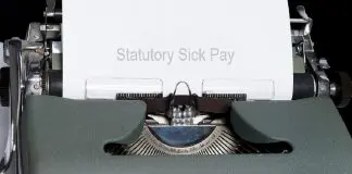 typewriter with statutory sick pay heading