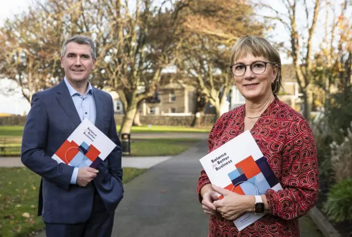 Balance for Better Business Co-Chairs Julie Sinnamon and Aongus Hegarty.