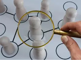 Magnifying glass identifying contacts