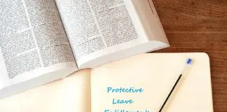 Legal text book with notepad