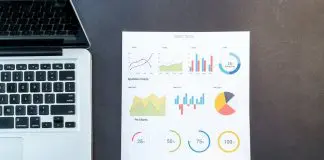 person viewing chart statisics
