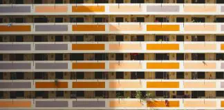 row of almost identical apartments
