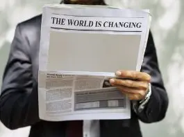 businessman reading newspaper