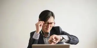 worker looking at his watch