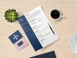CV on table