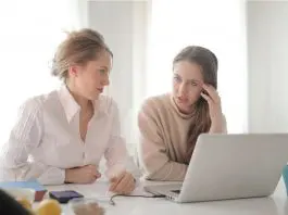work colleagues in discussion