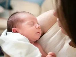 mother and new born baby