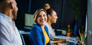 group on women working in office