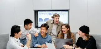 team meeting in office