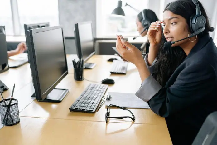 HRHQ Display Screen Equipment employee sitting at computer screen
