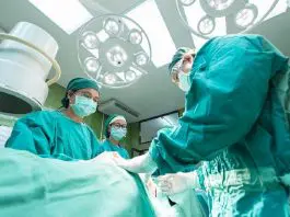 surgeon in hospital operating theatre