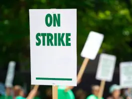 worker on strike