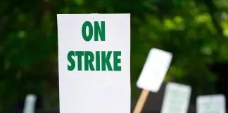 worker on strike