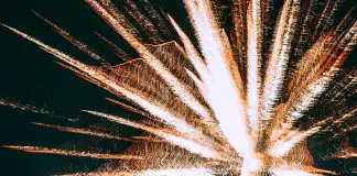 firework exploding against clear night sky
