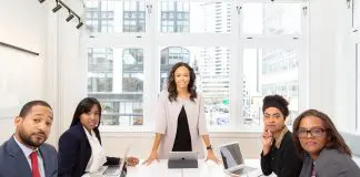 leader at conference table