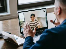 mentoring session across video
