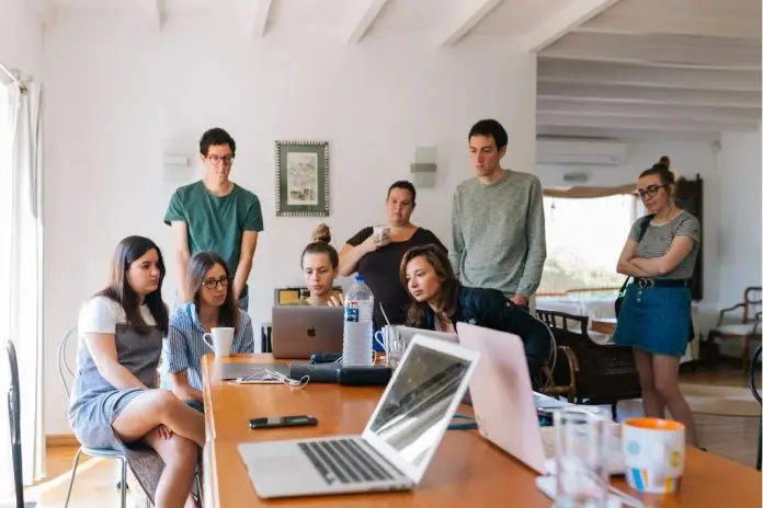 HRHQ Small business group of office workers in small business