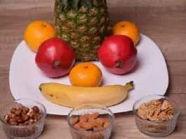 plate with fruit and nuts