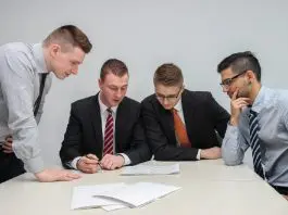 team of people in negoiation