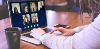Hybrid worker on video conference call