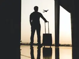 man waiting at airport
