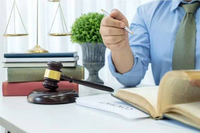 legal person looking at contract