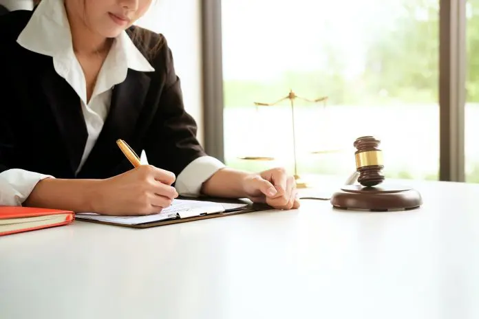 legal person working on documents