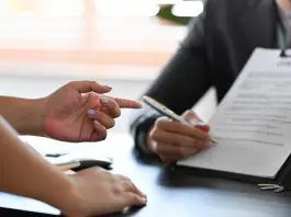 employee being shown employment contract
