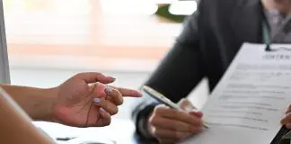 employee being shown employment contract