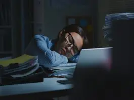 lady asleep at desk