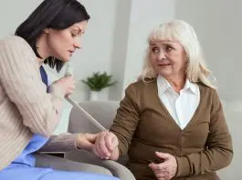 nurse with elderly patient