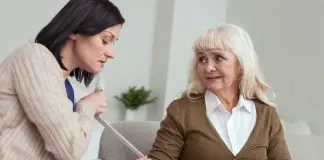nurse with elderly patient