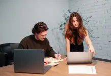 Team leader with team member