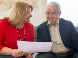 Financial advisor discussing pension