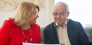 Financial advisor discussing pension