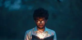 man reading a book