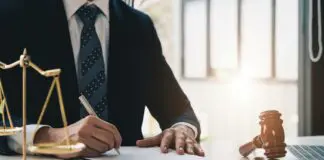 Judge signing document