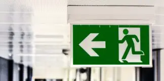evacuation sign in building
