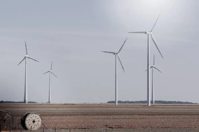 pexels-kalio-2865025 picture of turbines in a windfarm