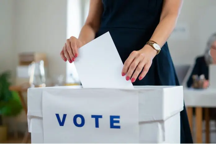 HRHQ Election Ireland 2024 Woman voting in Election Ireland 2024