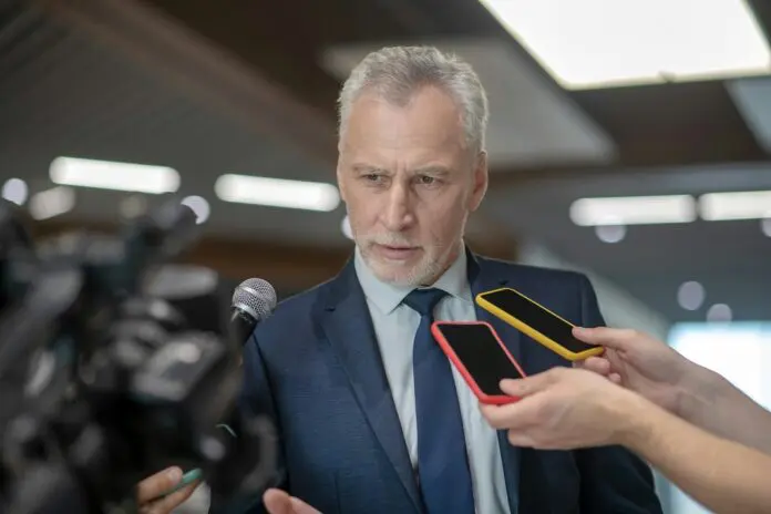 Company director in interview