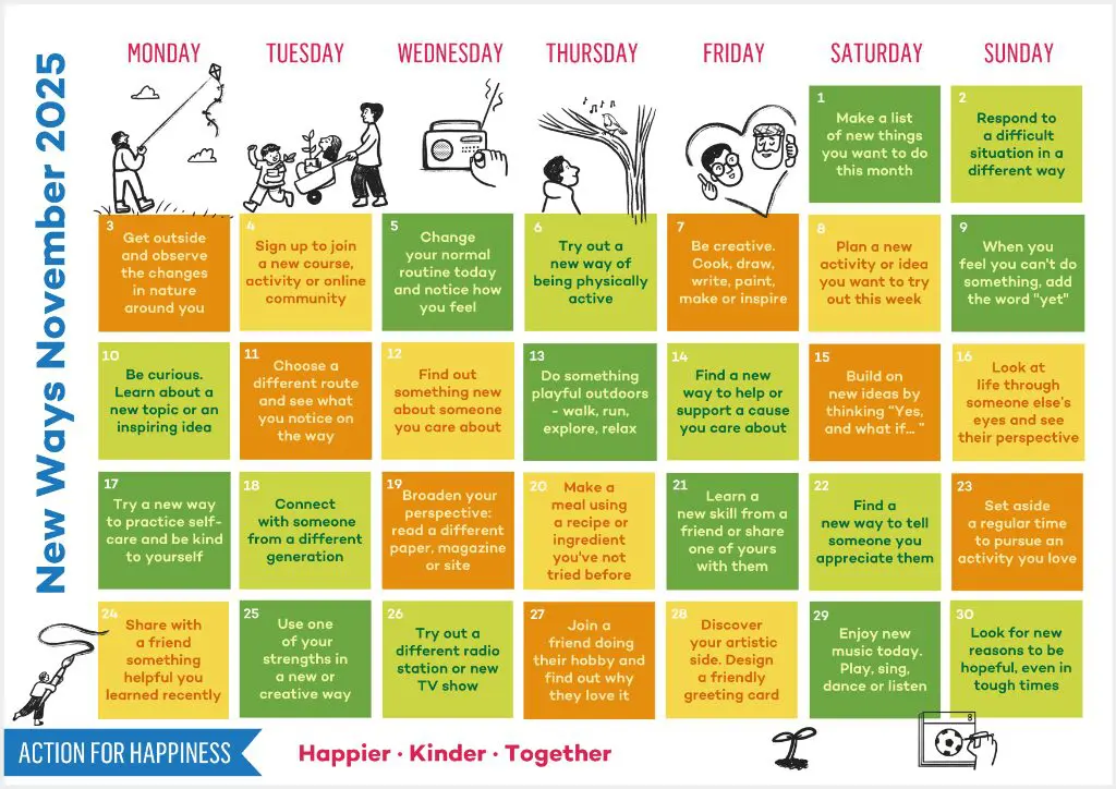 New Ways November with Action for Happiness