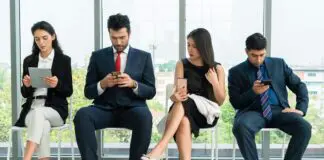 Job candidates waithing for interview
