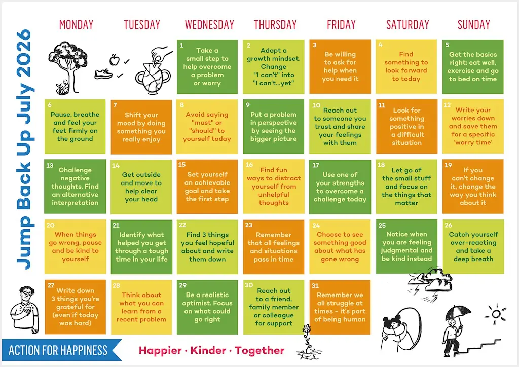 Jump Back Up July with Action for Happiness AfH Jump Back Up July 2026