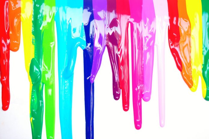 multicoloured paint drippings