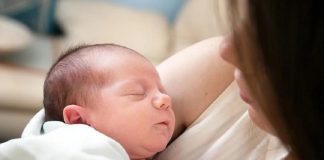 mother and new born baby
