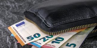 wallet open with money on display