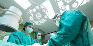 surgeon in hospital operating theatre